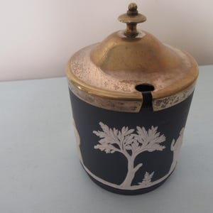 Vintage Wedgewood Jasperware Preserve Pot with  Silver Plated Lid ( no spoon)