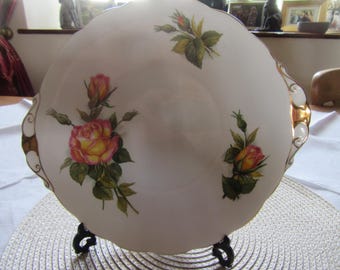 Roslyn China - Wheatcroft Roses Cake Plate - PEACE