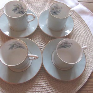 Vintage ROYAL WORCESTER Fine Bone China WOODLAND Demitasse Coffee Cup & Saucer