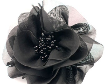Black Chiffon Flower
