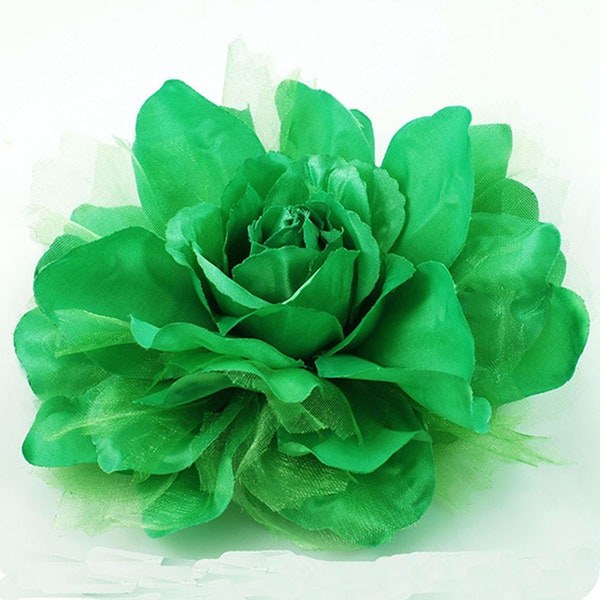 Large Green Flower with Pin Back