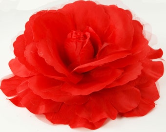 7" Super Large Red Fabric Flower