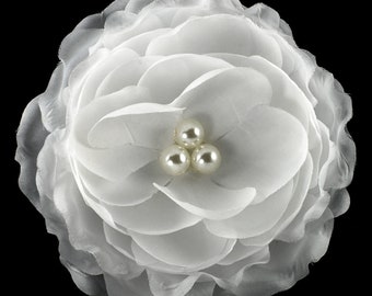 Fabric Flower Pin with pearls