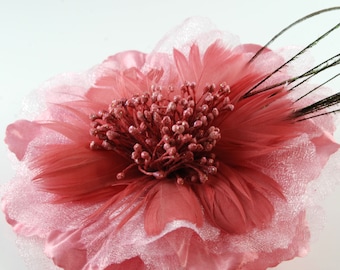 Salmon Pink Feather Flower