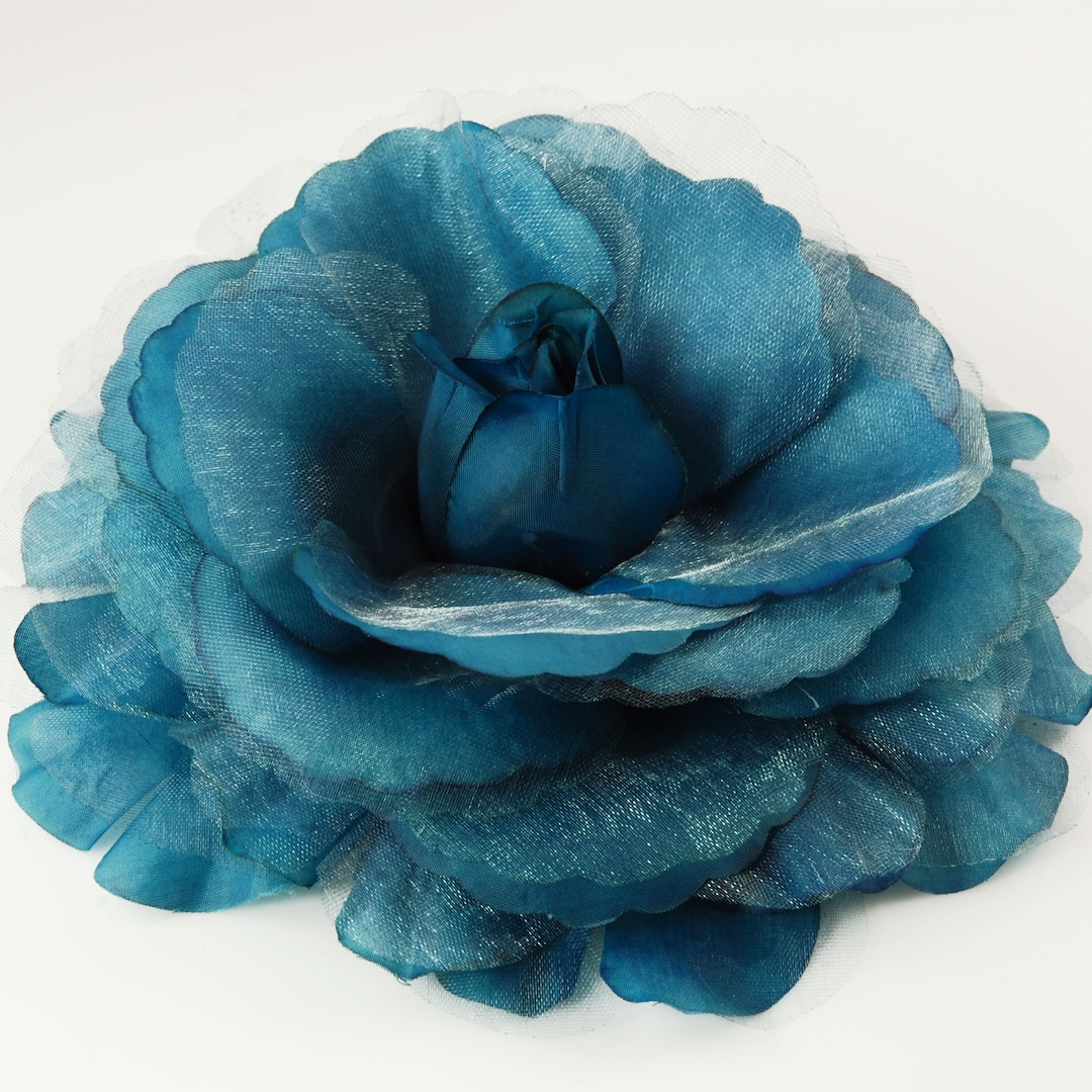 7" Super Large Teal Color Flower - Etsy