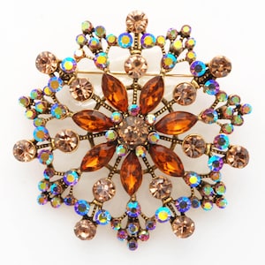 Antique Brooch in Topaz Color