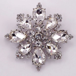 Clear Crystal Rhinestone Brooch