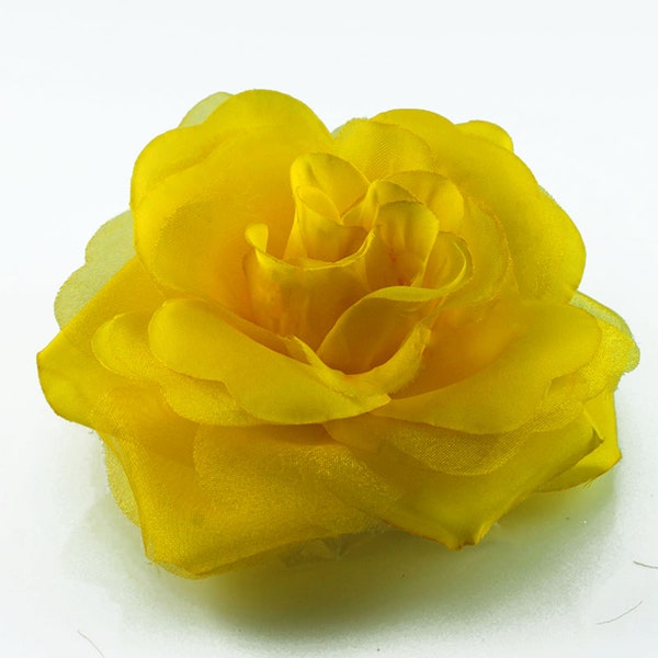 Yellow Rose Flower Brooch