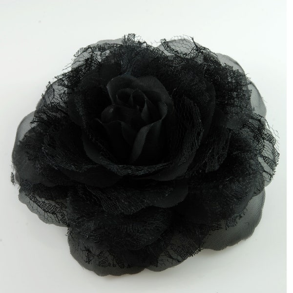 Large Black Lace Flower