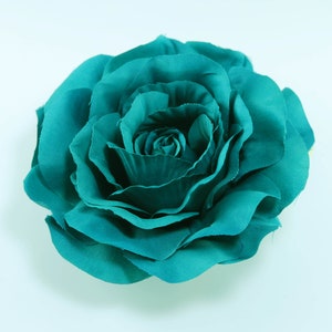 Teal Color Rose Fabric Flower