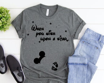When You Wish Upon A Star Maternity Shirt Mickey Mouse With Ears, Disneyland Maternity, Disneyland Pregnancy Shirt