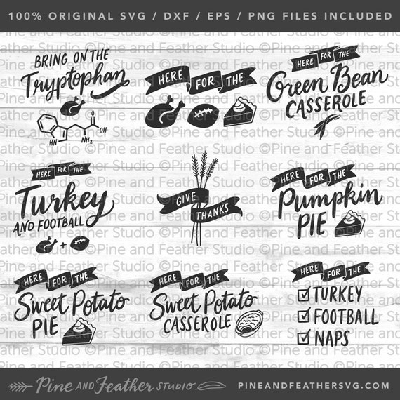 Funny Thanksgiving Dinner Svg Bundle 9 Turkey Football Etsy