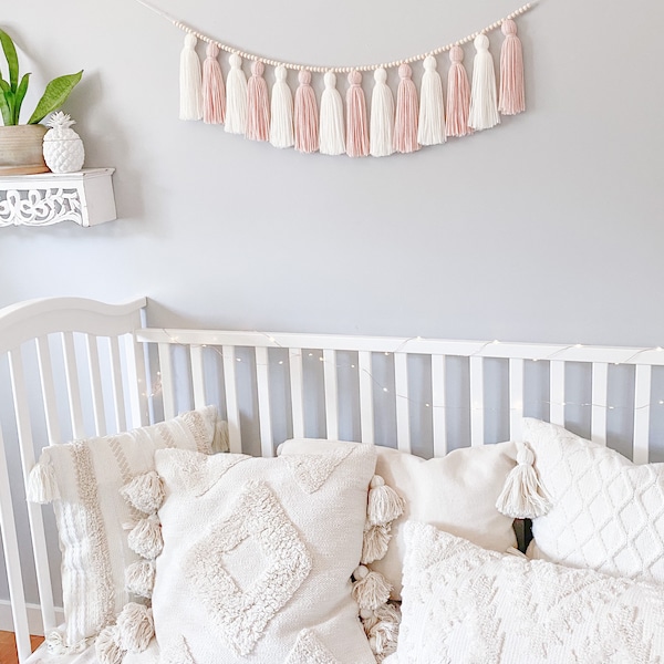 Blush Pink + Cream Tassel Garland