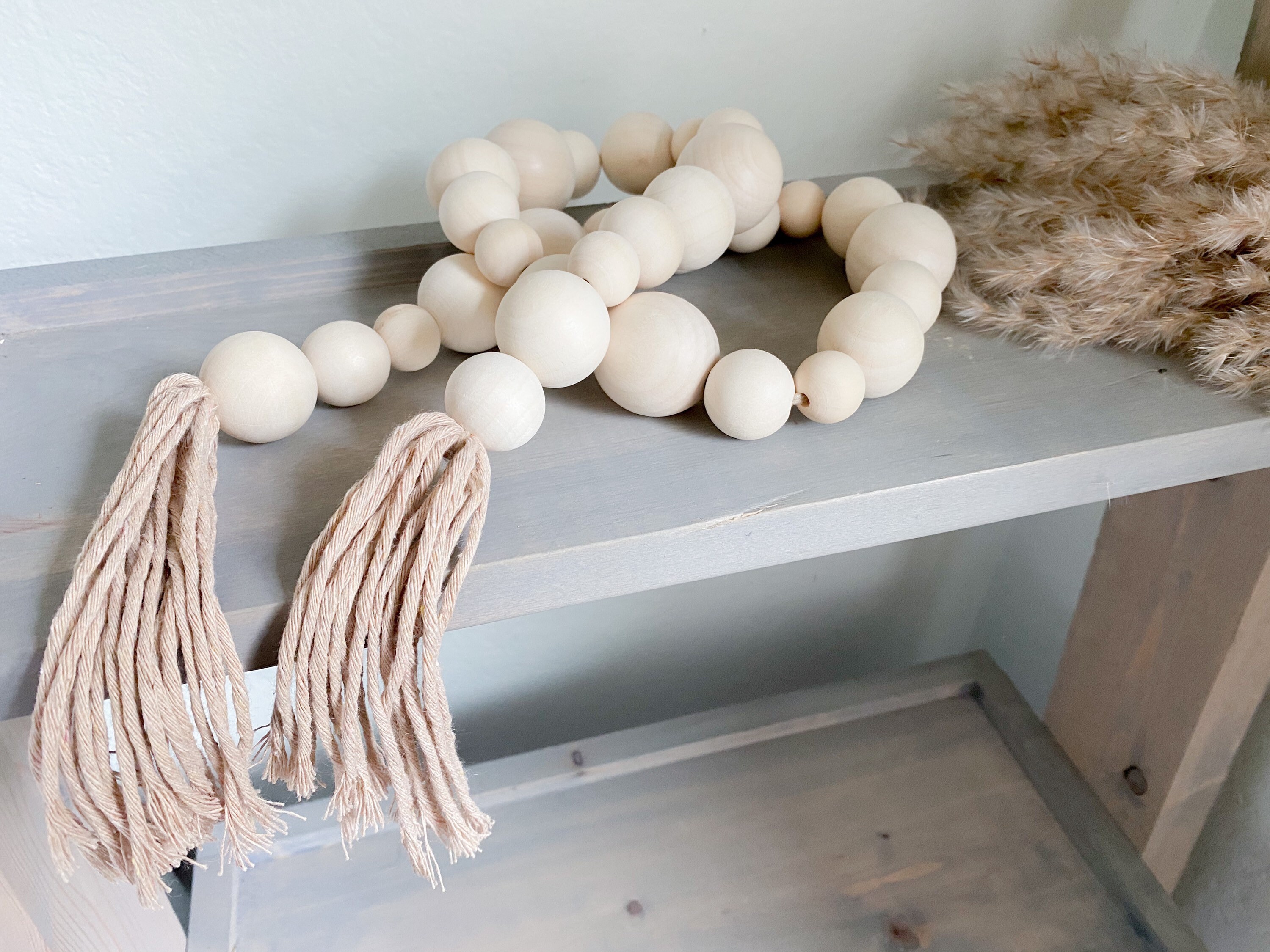 Extra Chunky Natural Wooden Bead Garland / Table Beads / Etsy
