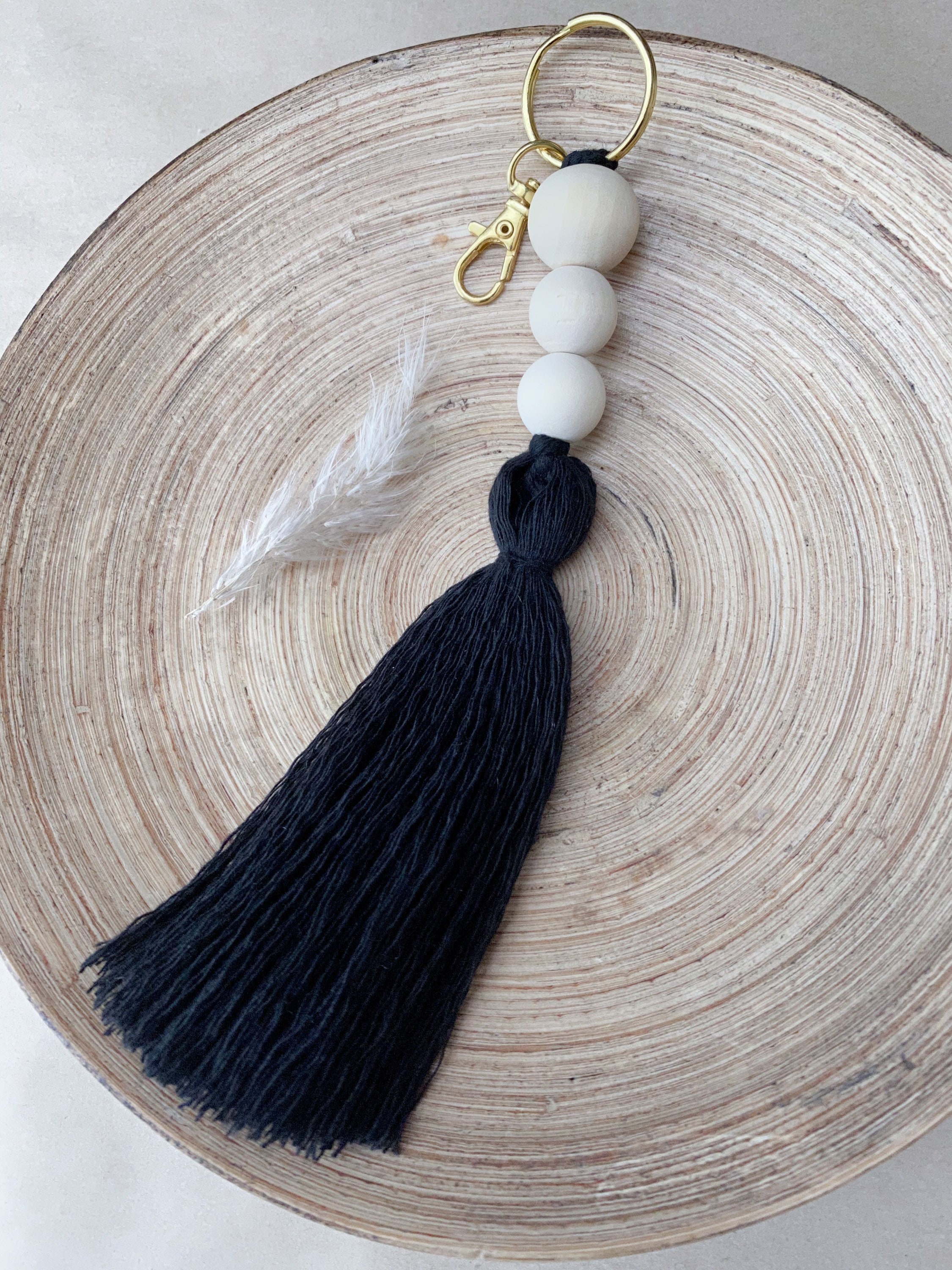 Wooden Tassel Keychain — POPPY & STEEL