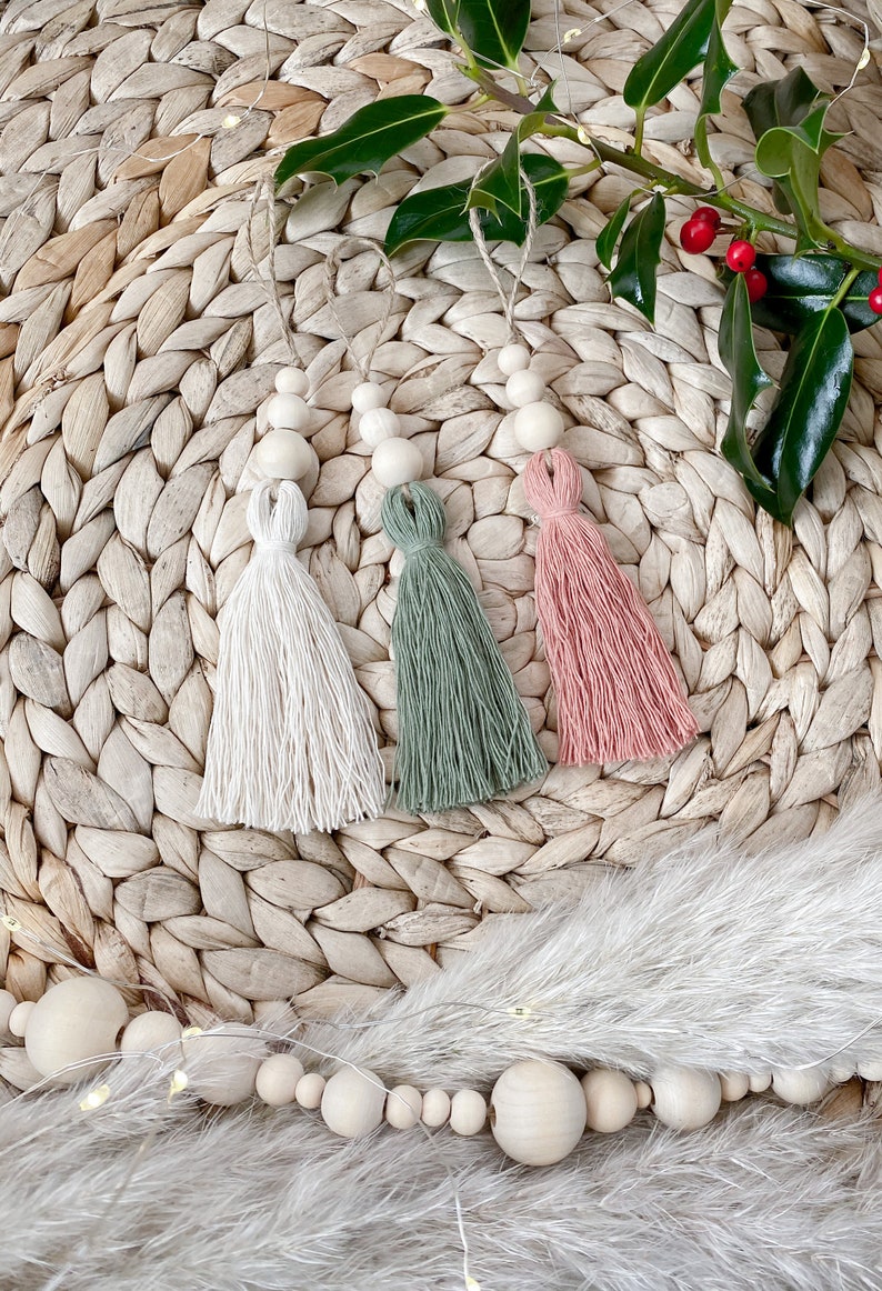 Tassel Christmas Ornaments / Boho Holiday Decor Etsy UK