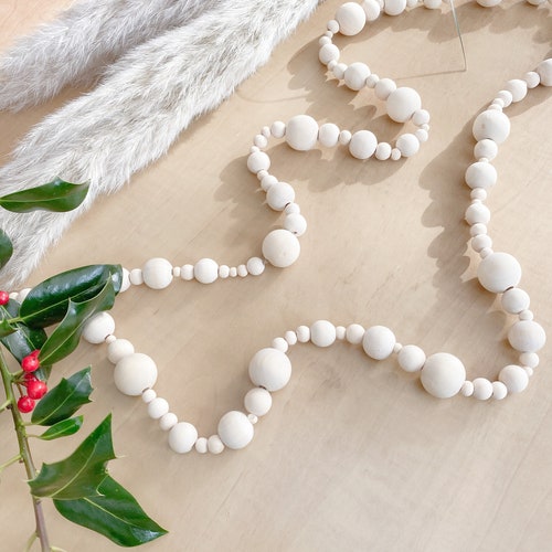 Wood Bead Ornament Natural Nordic Scandinavian Christmas Tree Etsy