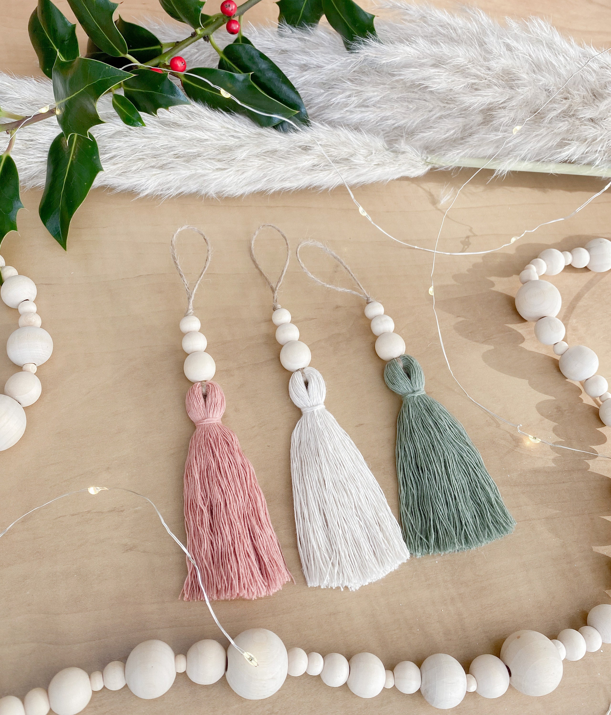 Tassel Christmas Ornaments / Boho Holiday Decor Etsy