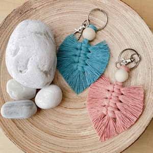 Macrame Feather Keychain