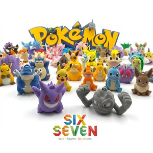 Pokemon Inspired Mini Figures, 3D Printed Collectible Fan Art for Desk Decor, Gamer Displays, Collectors, Anime fan and Figurine Display Toy