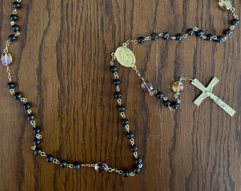 Green Garnet and Crystal Rosary