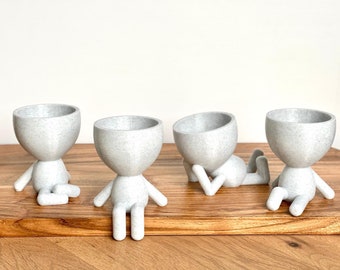 People Planters Set, Cute Succulent Planter, Air Plant Holder, Cactus Planter with Drainage, Modern Art , Planter with Legs, Plant Pot