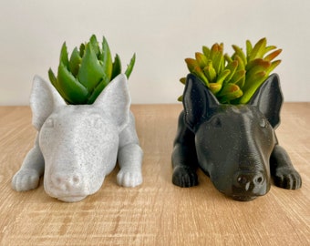 Bull Terrier Planter - English Bull Terrier Statue - Bull Terrier Gift - Bull Terrier Lover - Bull Terrier Home Decor - Dog Planter