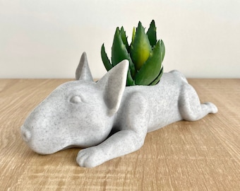 Bull Terrier Planter - English Bull Terrier Statue - Bull Terrier Gift - Bull Terrier Lover - Bull Terrier Home Decor - Dog Planter