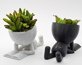 People Planter Reading Book, Gifts for Book Lovers, Minimalist Home Decor, Cute Succulent Planter, Boho Decor, Shelf Decoration, Plant Gift