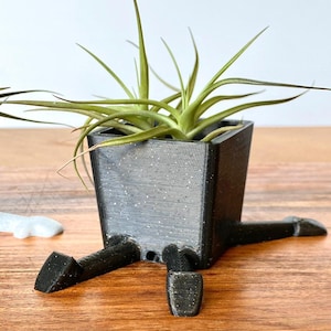 Square Pants Sleepy Cute Plant Pot - Homemade Planter Succulent Cactus Indoor Plants - Home Office Decoration - Gift Idea Plant Lover image 5