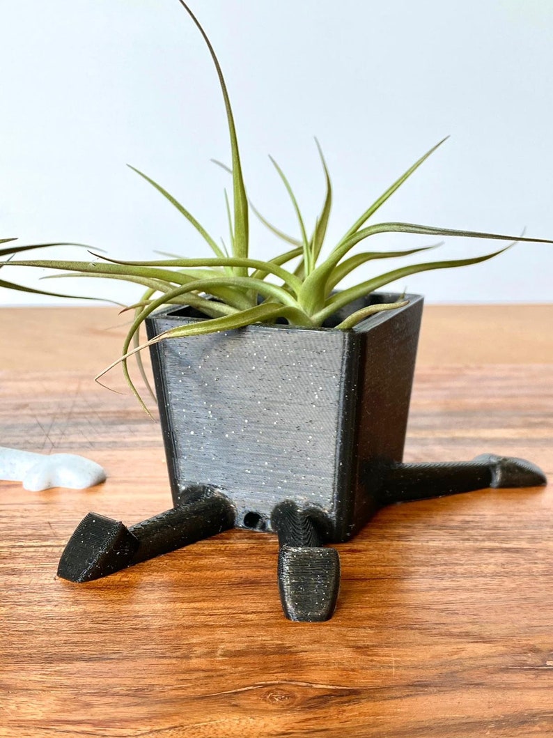 Square Pants Sleepy Cute Plant Pot - Homemade Planter Succulent Cactus Indoor Plants - Home Office Decoration - Gift Idea Plant Lover image 5