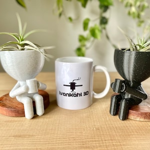 Little People Planter Coffee Time - Sitting Planter - Succulent Pots for Plants - Succulent Planter Cute - Sitting Plant Pot Coffee Station