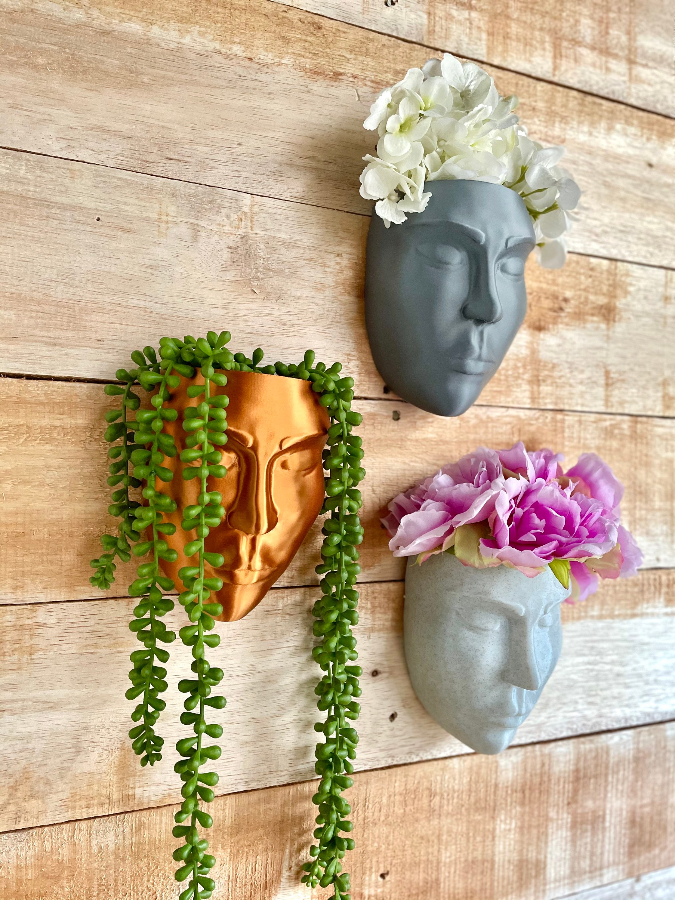 Pot de fleurs mural en céramique, tête de poupée peinte à la main, Vase en  céramique pour fille, plante verte en Pot, décoration de jardin de bureau -  AliExpress