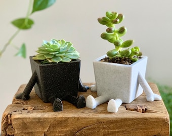 Cute Succulent Planter with Legs - People Planter - Plant Pot - Succulent Pot - Small Hanging Planter - Cute Plant Pot - Sitting Planter