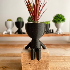 Little People Plant Pots Available in 6 Poses, Cute Planter with Drainage, Succulent Planter, Boho Decor, Window Plant Shelf, Robert Planter Sitting