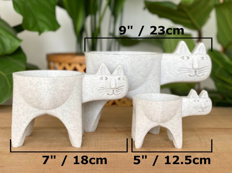 Cat Planter, Cat Cactus Planter, Cat Succulent Planter, Cat Gift Idea, Minimalist Decor, Boho, Cat Plant Pot, Cat Decor image 9