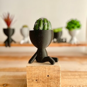 Little People Plant Pots Available in 6 Poses, Cute Planter with Drainage, Succulent Planter, Boho Decor, Window Plant Shelf, Robert Planter Chilling