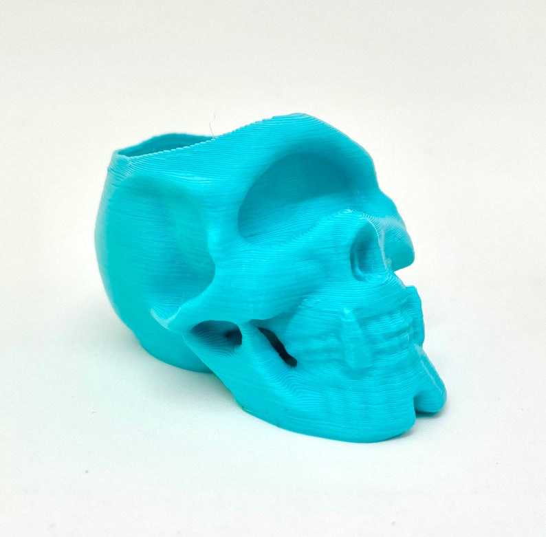 Skull Decor, Gothic Home Decor, Skull Planter, Succulent Planter, Cyclops Skull Indoor Planter, Skull Pen Pot Sky Blue