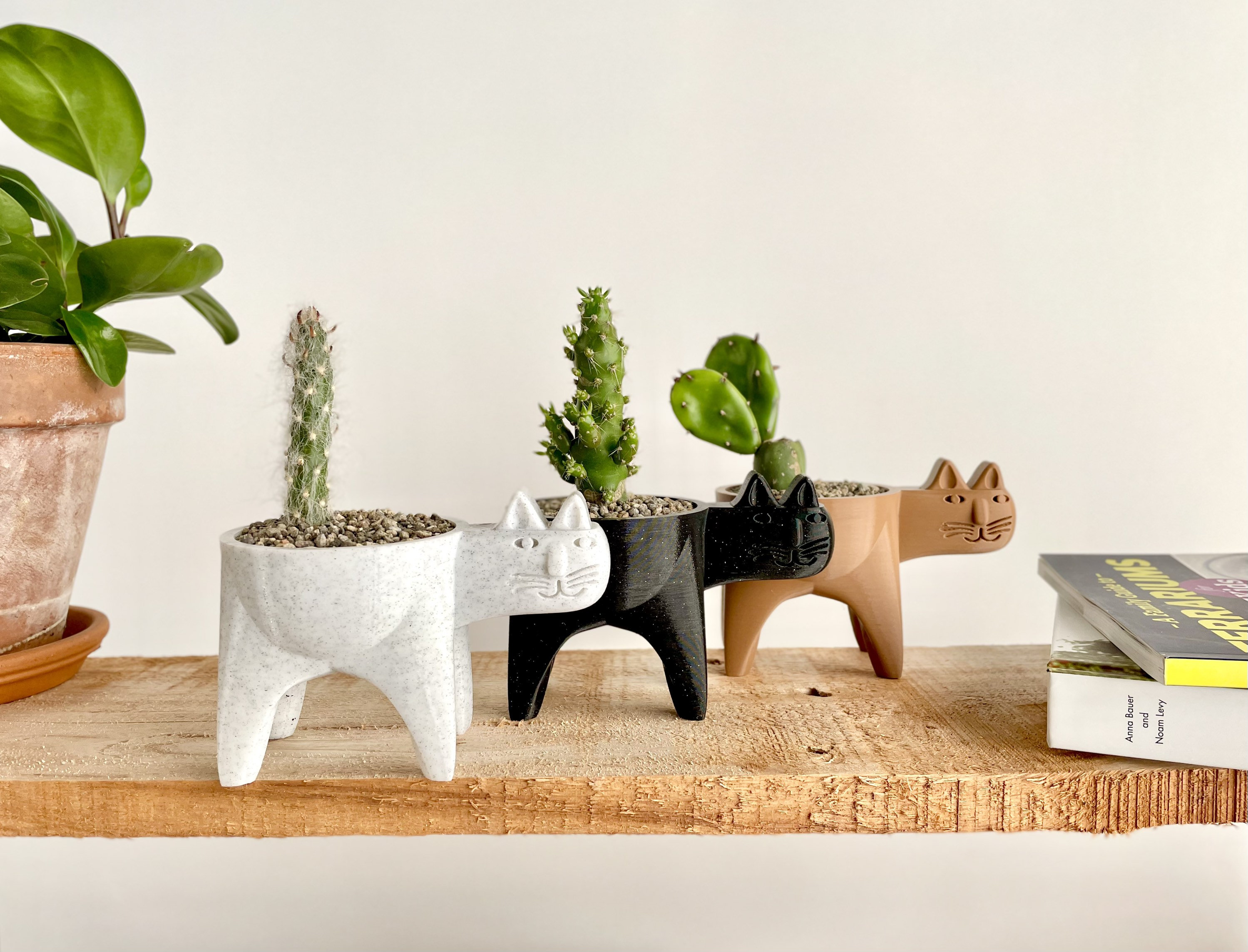 Pot de Jardinière Chat, Cadeaux Plantes Planteur Succulent Cactus d'animaux, Pot Décor Chat