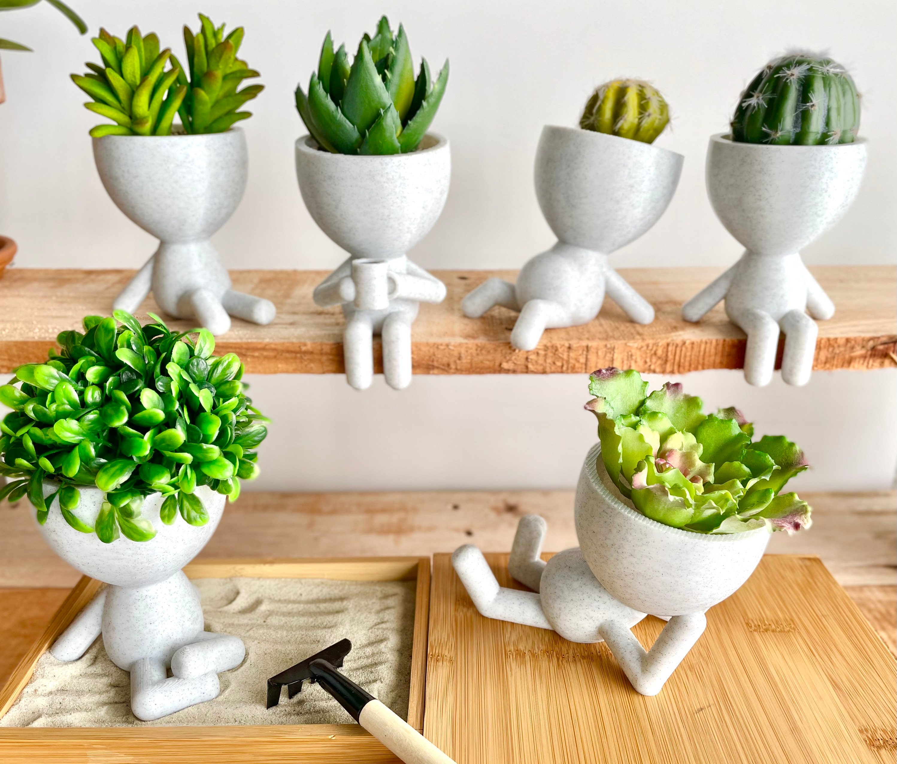 People Plant Pots in 6 Poses Cute Planter Wit - Etsy