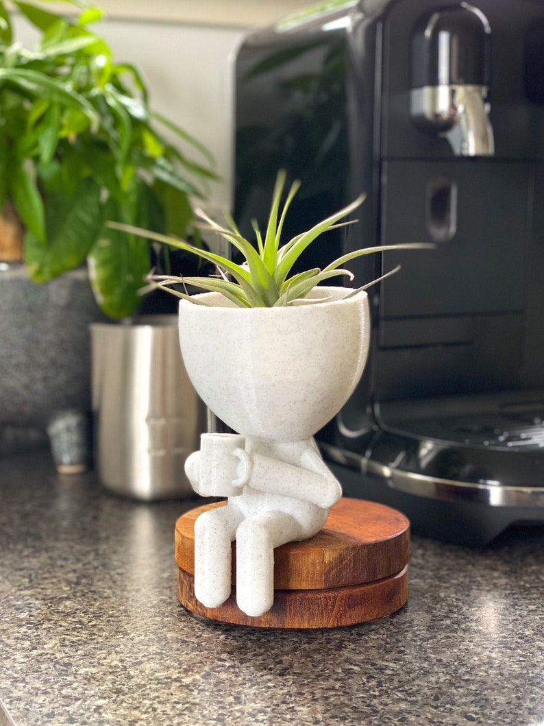 Little People Coffee Time - Succulent Planter - Coffee Gifts - Person Planter - Plat Pot with Drainage - People Planter - Cute Planter