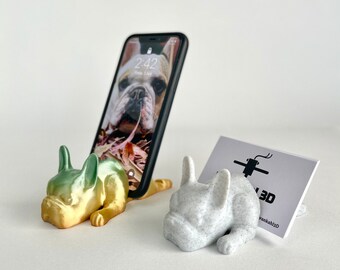French Bulldog Phone Card Holder, French Bulldog Gifts, Business Card Holder, Vet Tech Business Card for Desk, Vet Student Gift, Phone Stand