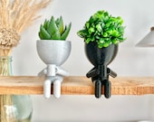 Coffee Lovers Gift Idea, People Drinking Coffee Planter, Coffee Bar Decor, Coffee Table Decor, Plant Gift Idea , Cute Succulent Planter