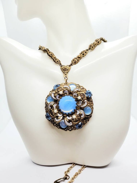 Vintage 1950s Shell and Flower Celluloid Necklace and Clip on Earrings set Signed West Germany