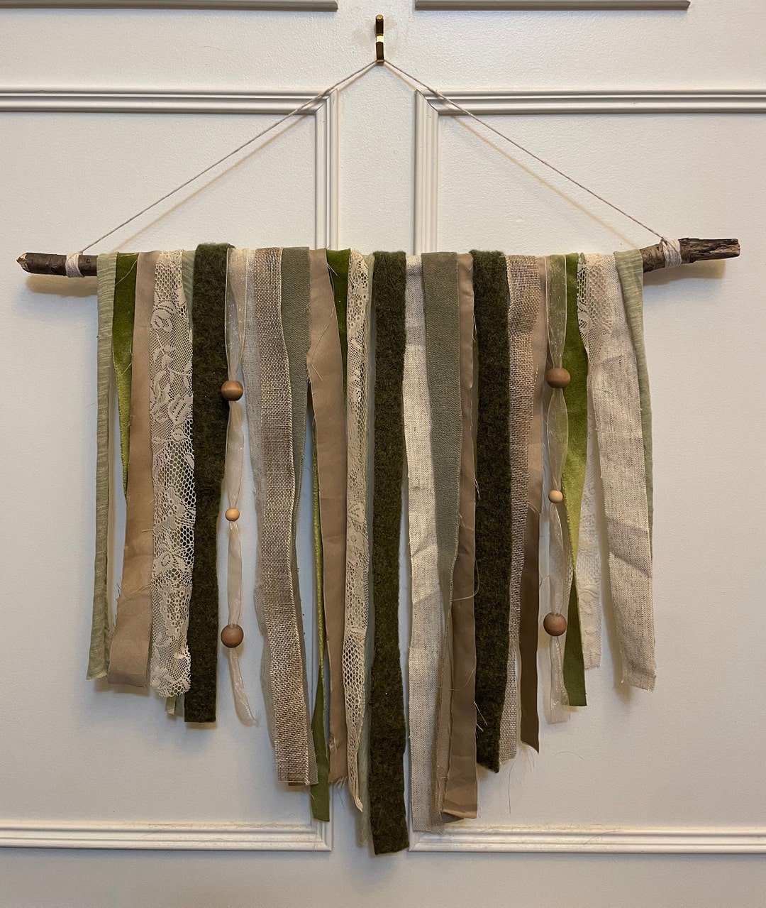 Boho Natural Recycled Fabrics Wall Hanging Decor Natural - Etsy