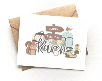 Personalized Card for Hiker - Gift for Hiker | Birthday Card for Friend Who Loves Hiking