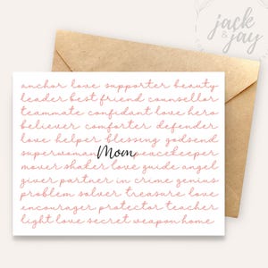 Carte de fête des mères - Définition de maman | Maman | Bonne fête des mères | Meilleur ami | Superwoman | Bénédiction | Héros | Amour | Cadeau pour maman