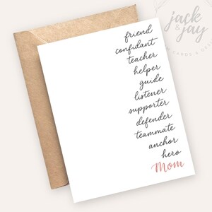 Carte de fête des mères - Définition de maman | Maman | Maman | Bonne fête des mères | Meilleur ami | Héros | Merci | Cadeau pour maman | Je t'aime maman
