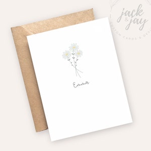 Carte marguerite personnalisée - Nom personnalisé | carte d'anniversaire | de remerciements | Cadeau pour les amoureux des marguerites | carte florale | Anniversaire d'avril