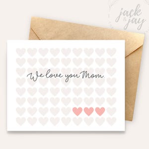 Carte personnalisée pour la fête des Mères - Coeurs pour maman | Bonne fête des mères | On t'aime maman | carte personnalisée | Cadeau pour maman